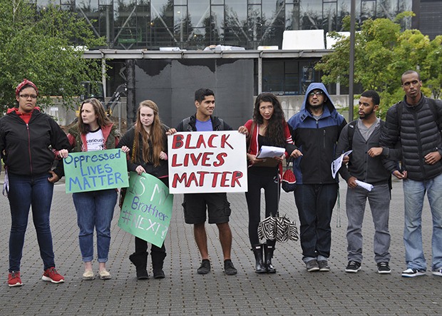 Green River College students and faculty joined together on Monday for a Black Lives Matter rally.