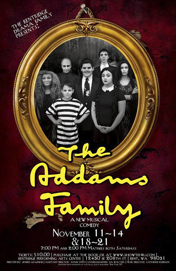 The weird and wonderful family comes to devilishly delightful life in 'The Addams Family' on the Kentridge stage in November.