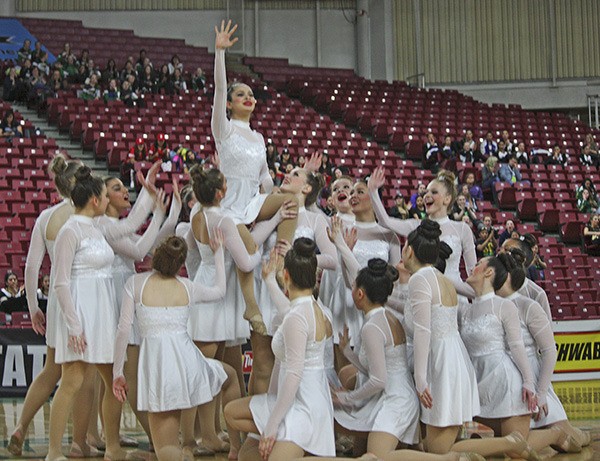 The Kentridge High School Chatelaines perform in the dance category at the state dance and drill championships last Friday in Yakima. The Chatelaines won the 4A state title in the dance and show categories.