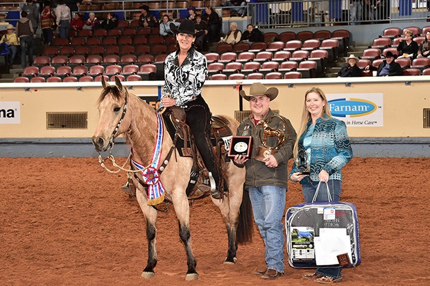 Meryl Reber and her her American Quarter Horse