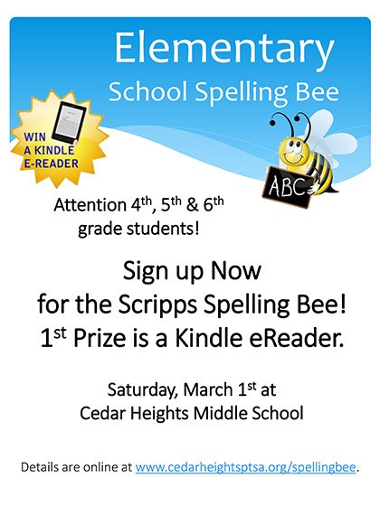 The spelling bee is open to fourth-