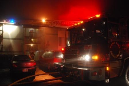 Firefighters responded to and doused a Kentbrook Apartments fire in the 9700 block of South 248 Street early Sunday morning