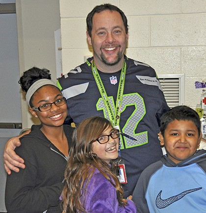 Principal Eric Richards and students joined the Park Orchard Elementary School's Golden Jubilee celebration Jan. 31.