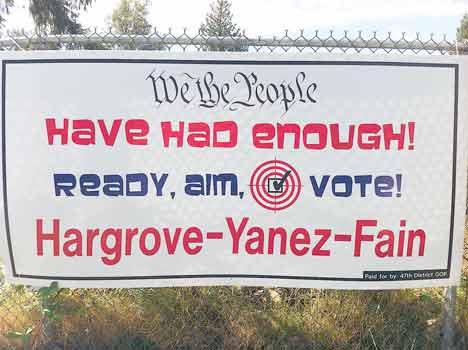 Kent Reporter reader Bryan Kesterson took this photo of a Republican campaign poster this election season. Promoting three local candidates