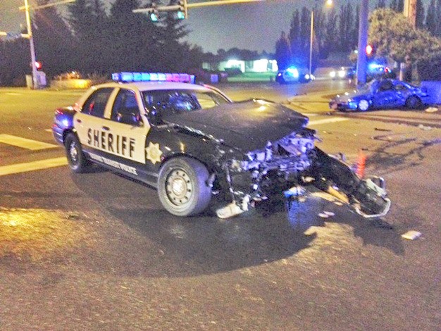 A Kent teen died after his Acura collided with a King County Sheriff's Office car Sunday at the intersection of South 196th Street and 68th Avenue South.