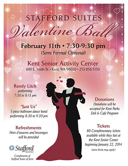 Food and music will be part of the special evening at the Kent Senior Activity Center.