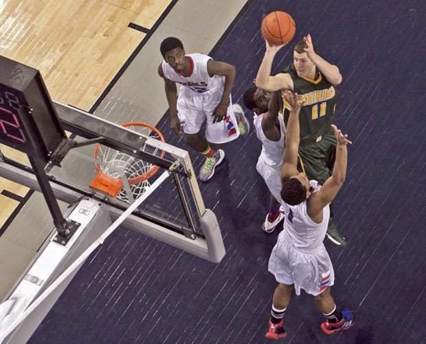 Jordan Kirkland hits a short jumper Monday