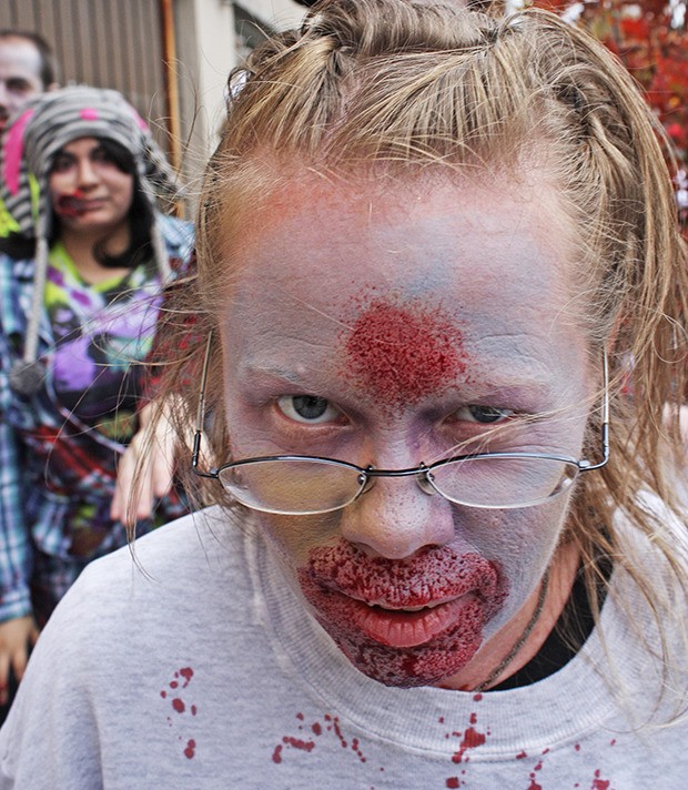 Shelly Honeysuckle and a group of zombies invaded the Kent Historic District on Saturday.