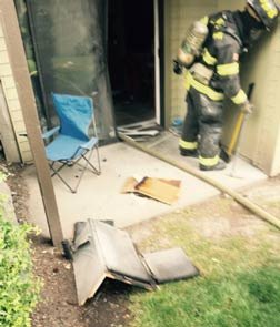 A fire on Friday morning at a West Hill apartment damaged kitchen cabinets.