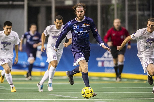 The Stars' Corey Keitz leads an attack against the Sidekicks earlier this season.