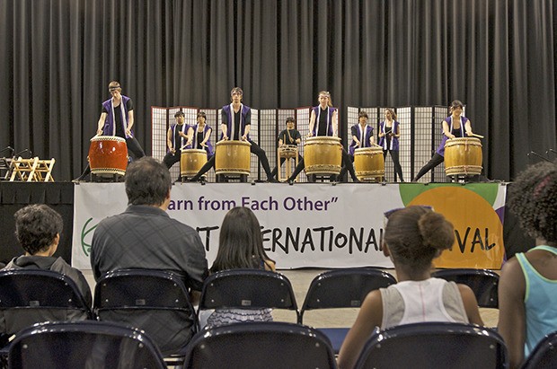 The taiko drum group from the University of Washington performs during the Kent International Festival at the ShoWare Center last Saturday. The festival welcomed people of all ages