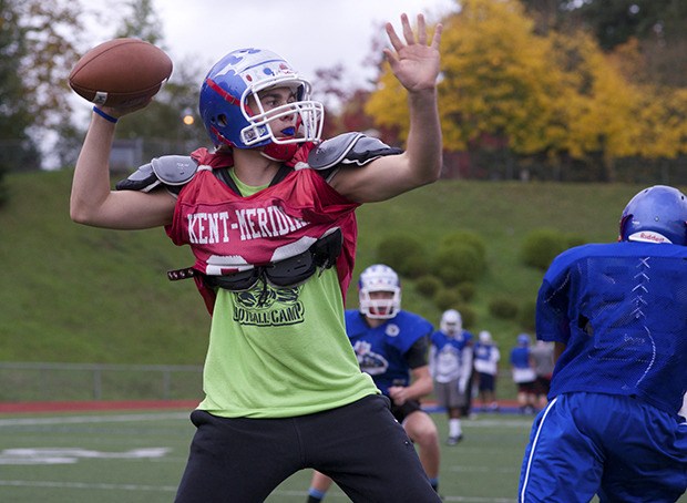 Kent-Meridian sophomore quarterback Ben Woods has thrown 17 touchdown passes this season to help the Royals advance to a district playoff game Friday at Gig Harbor.