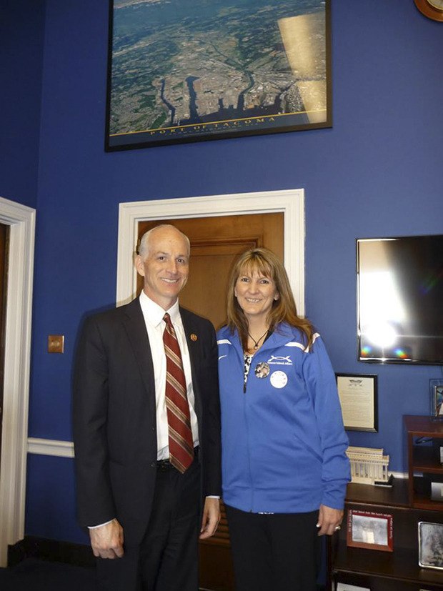 Kent's Susan Jorski with Congressman Adam Smith.