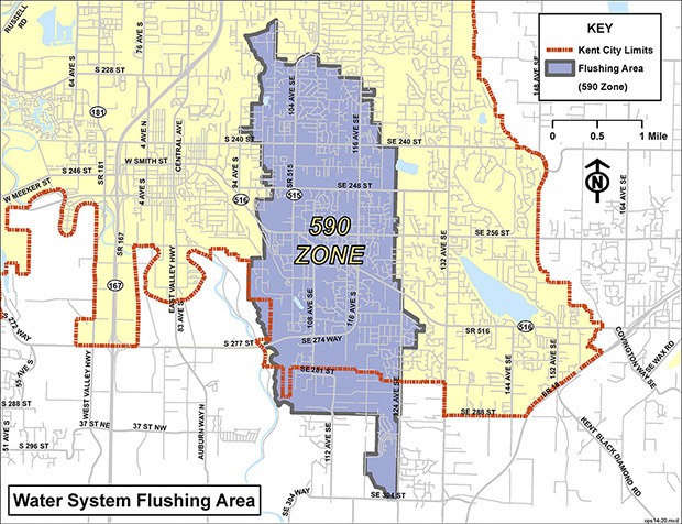 Kent's annual water main flushing program begins Monday