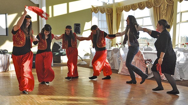 The Ruyza Group dancers perform during the Ahiska Turks Friendship Festival at the Kent Event Center on Sunday. Ahiska Turks from Russia celebrated their ninth year in their new homeland with Turkish food