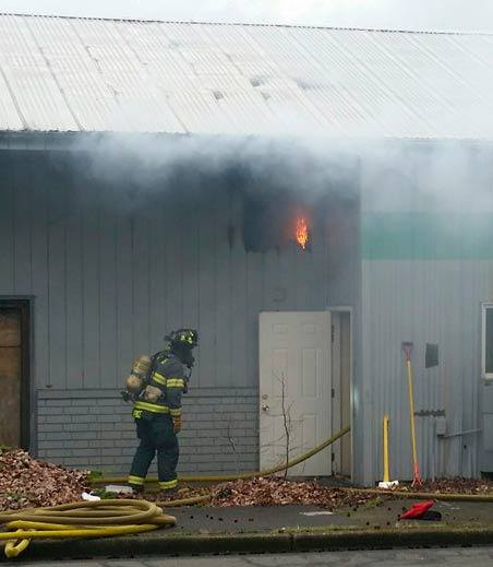 Firefighters put out a fire at an empty commercial building on Wednesday in the 300 block of Lincoln Avenue South.