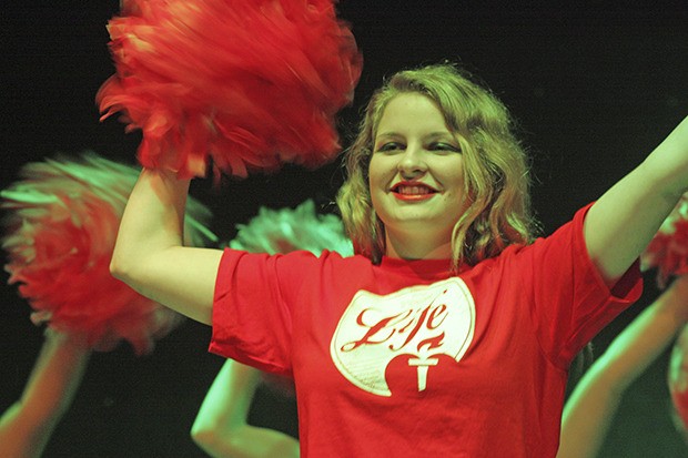 Sierra Kirk of the Kentridge High School Sparkles Cheerleaders performs during the fourth annual Dance for Heart show at the Kentridge High School Performing Arts Center last Friday. The show