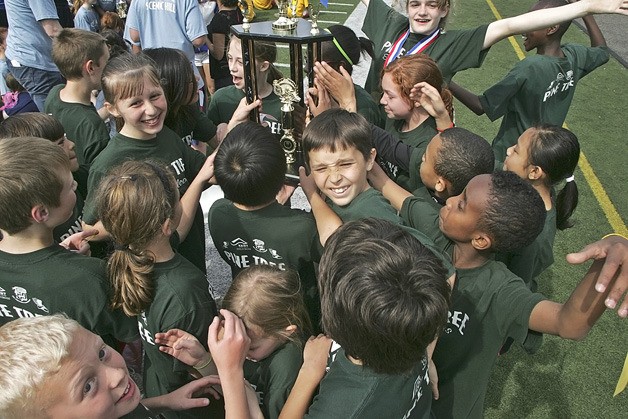 Pine Tree Elementary wins track teams wins the Olympics Division Junior Olympics Saturday