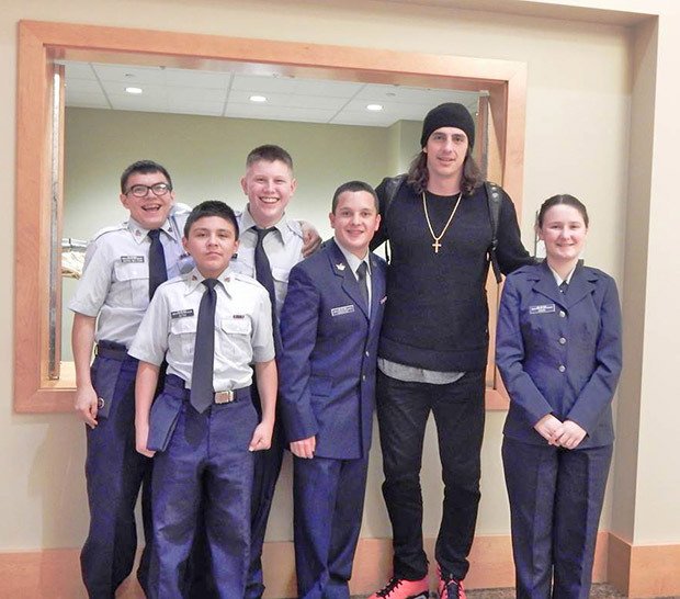 Seahawks tight end Luke Willson dropped by at the All Service Academies Ball. With him