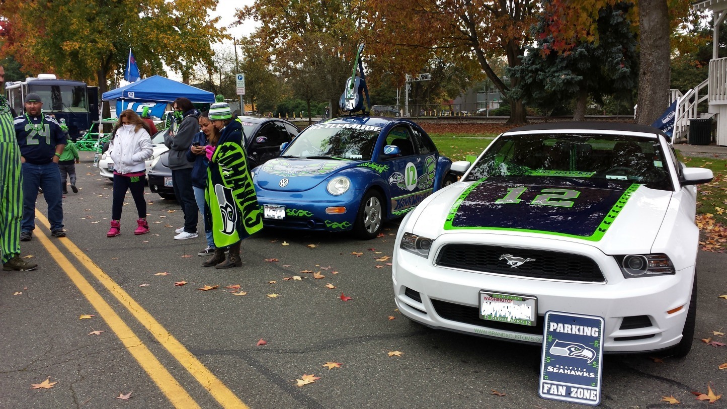 Hawk-themed cars line the street at last year’s car show. COURTESY PHOTO