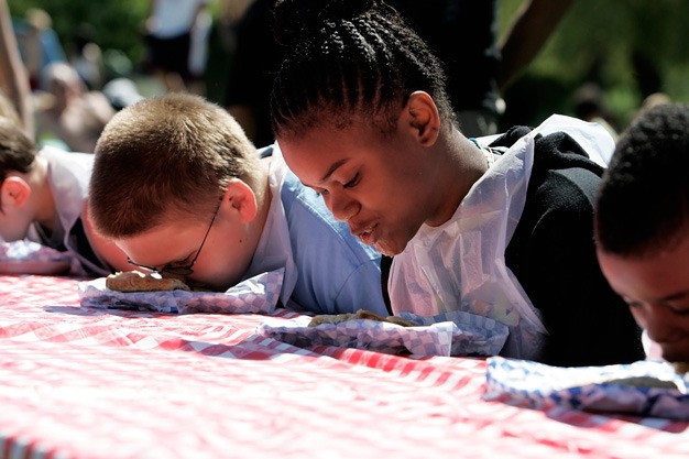 Pie-eating contests are part of the fun at the city of Kent's annual Fourth of July Splash at Lake Meridian Park.