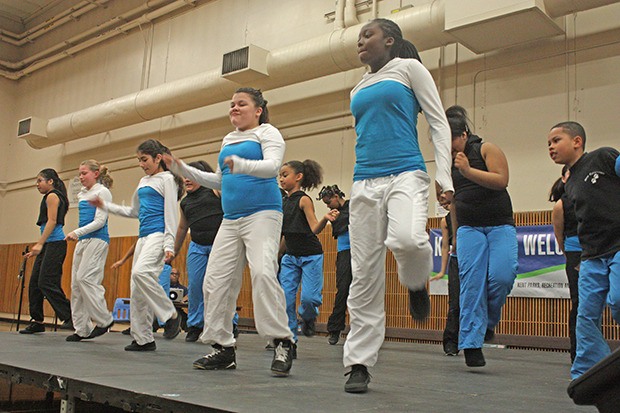 Dancers from Kent Elementary School step it up during the 29th annual Kent Kids’ Arts Day on Saturday at the Kent Commons.