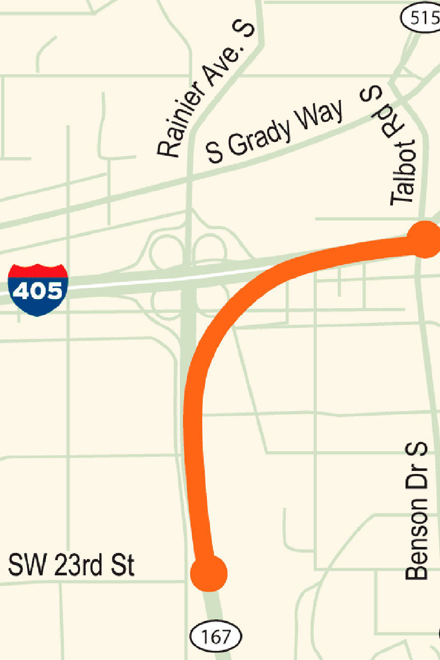 Ramp and lane shifts coming soon to I-405/SR 167 interchange in Renton