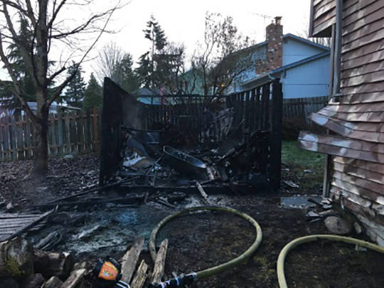 Shed fire damages Kent home