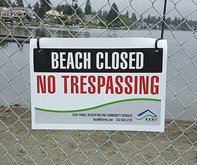 Kent’s Lake Meridian swim beach remains closed during dock work