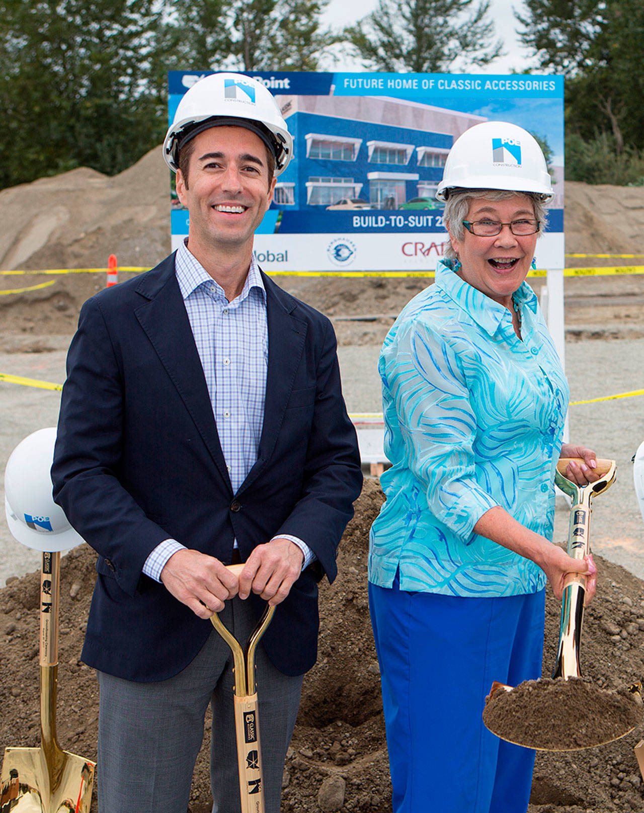 Mayor Suzette Cooke joined Classic Accessories CEO Brian Bozlinski at the recent groundbreaking ceremony. COURTESY PHOTO