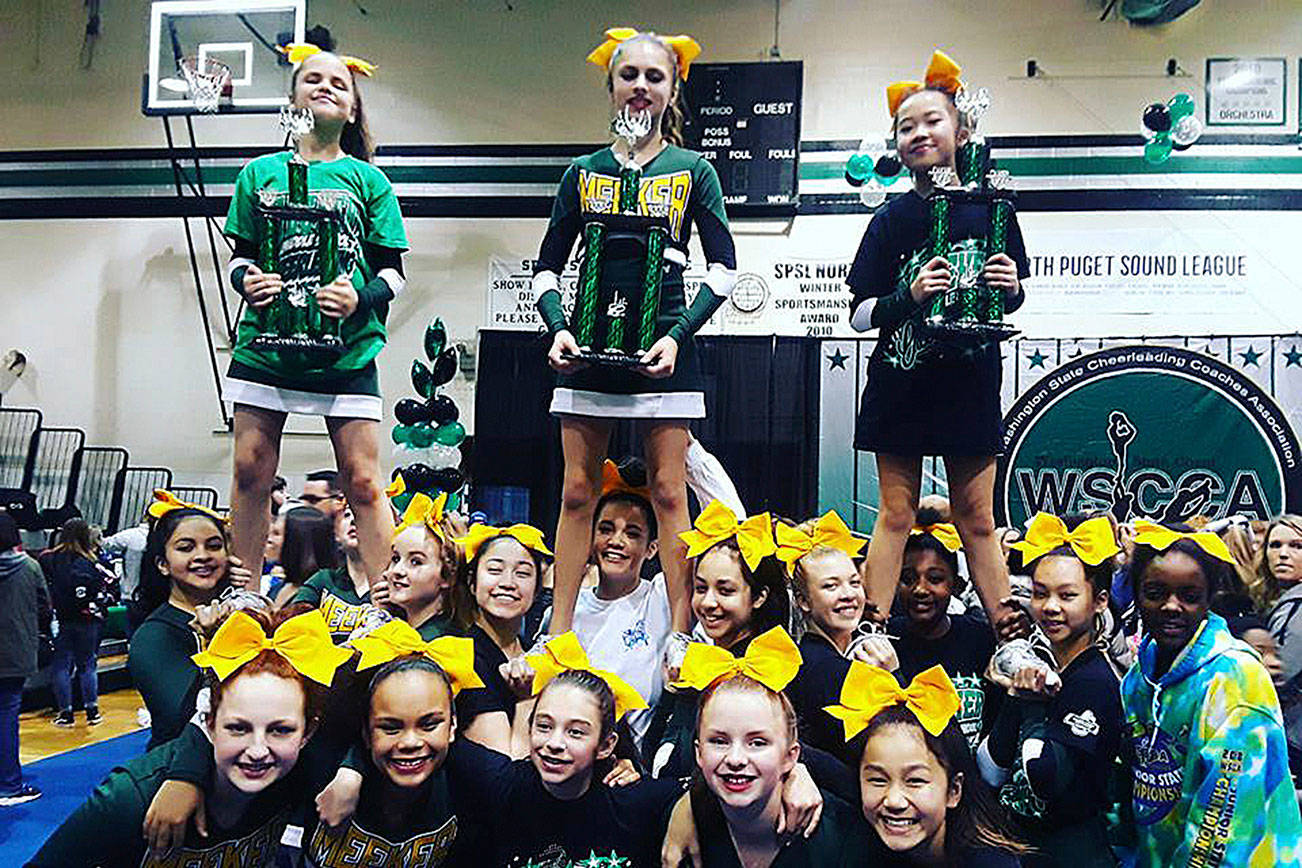 Meeker Middle School Cheerleading Team captures 3 state titles