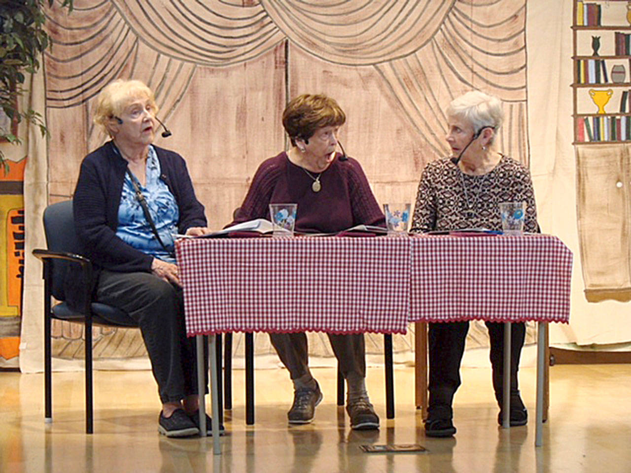 On stage: From left, Melanie Lundburg, Mary Jo Hoffman, Joan Henzi perform in “A Slight Misunderstanding.” COURTESY PHOTO