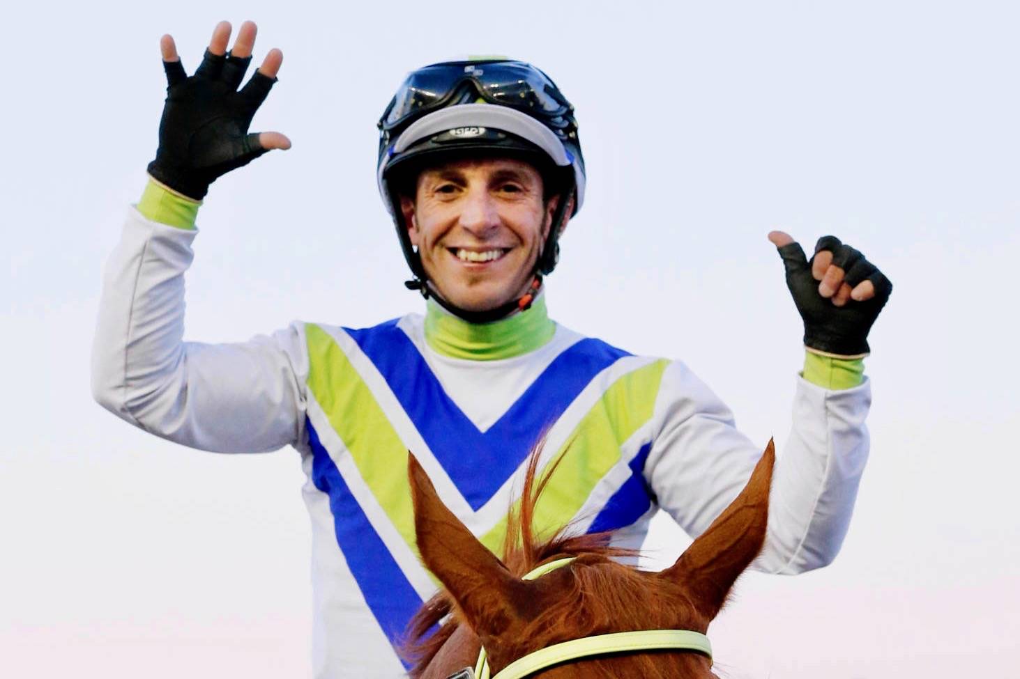 Couton rides six winners to tie track record