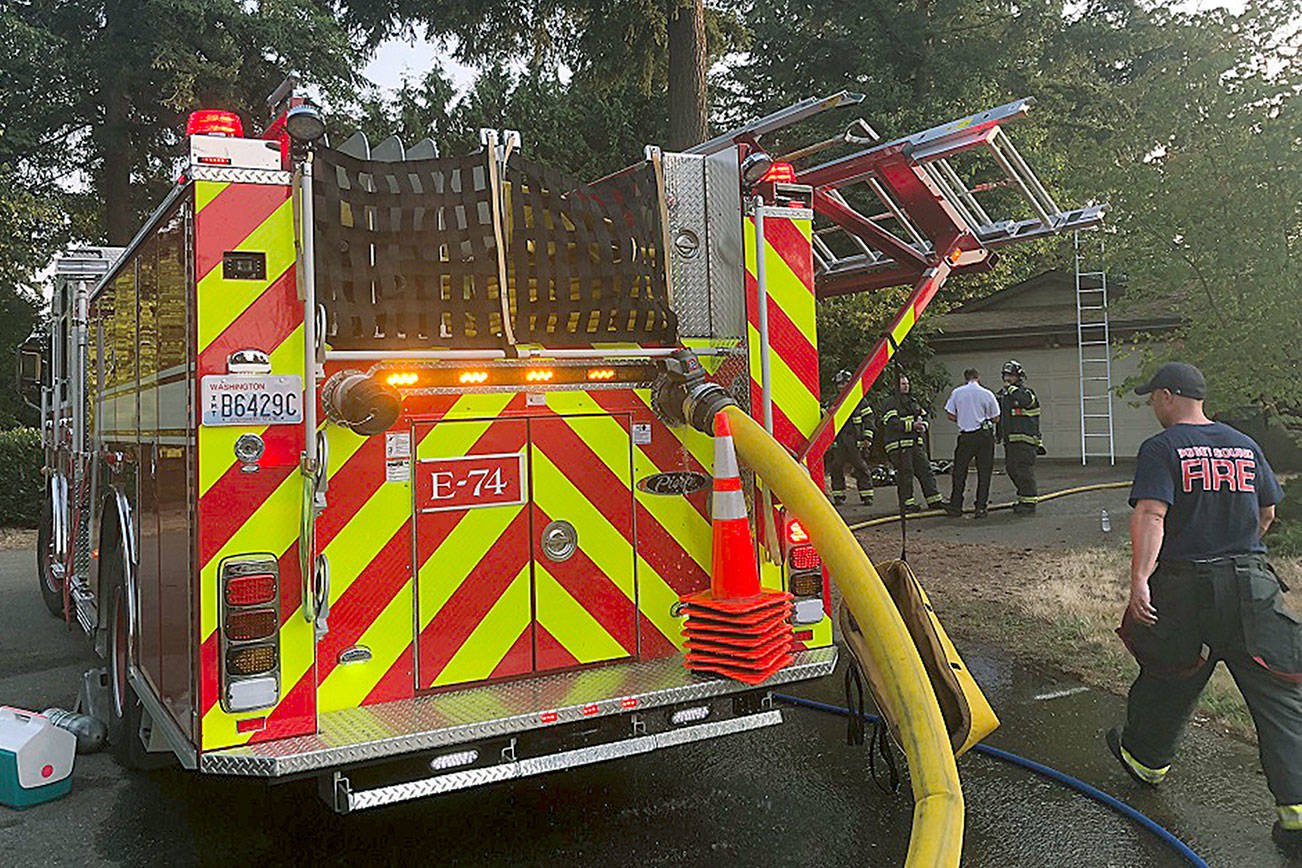 Kent firefighters douse two structure fires that struck almost simultaneously