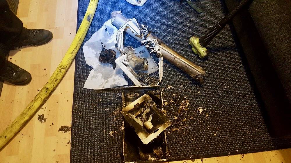 A bathroom fan with a mechanical problem was the cause of a fire that damaged a Kent condominium early Monday morning. COURTESY PHOTO, Puget Sound Regional Fire Authority.