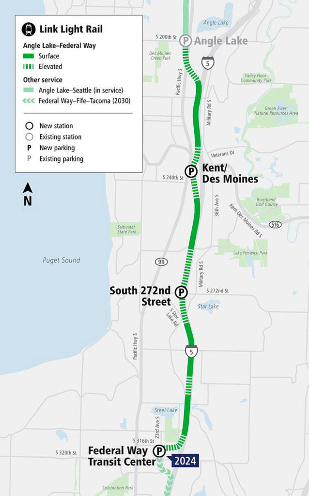 Light rail extension to Kent, Federal Way on target for 2024 | Kent ...