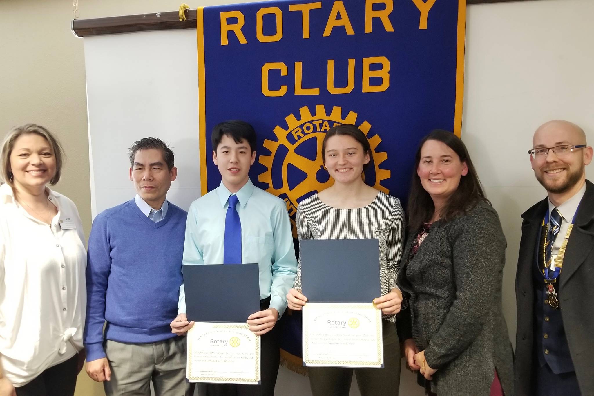 Rotary Club of Kent honors Kentwood duo as Students of the Month