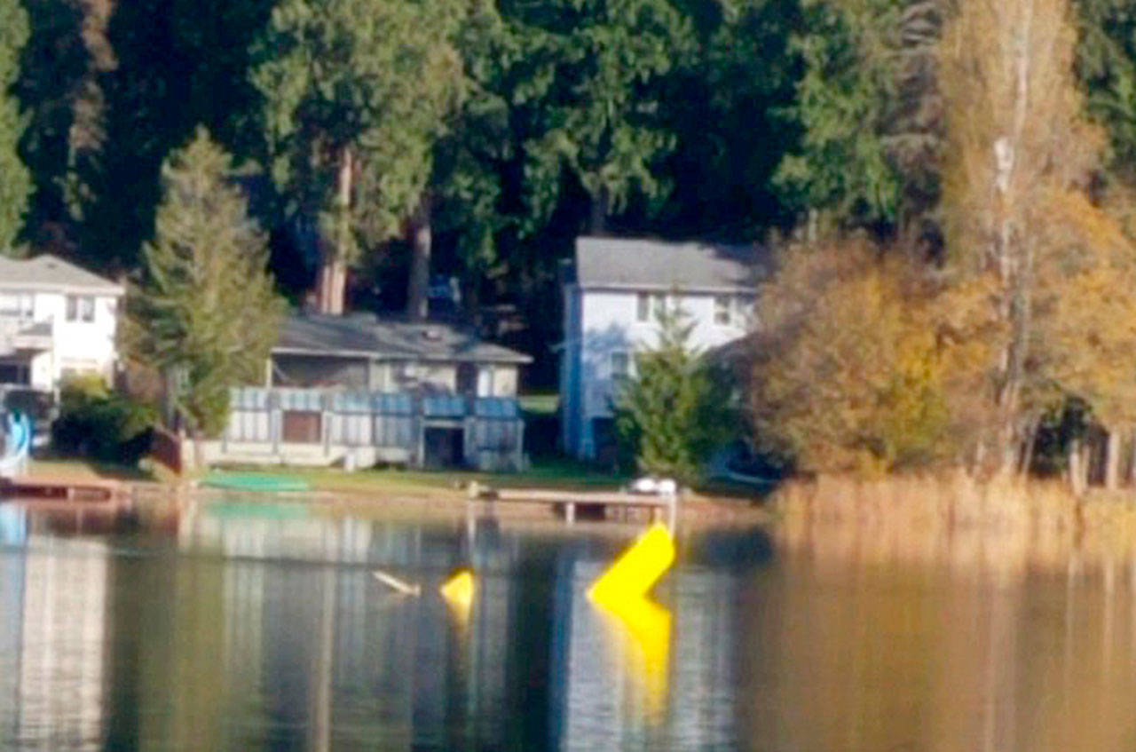 A small plane crashed into Lake Morton near Kent on Monday. COURTESY PHOTO, King County Sheriff’s Office