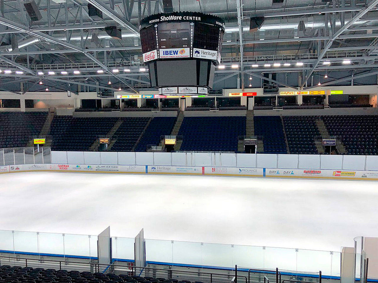 SMG, operators of the accesso ShoWare Center, want to replace the arena’s scoreboard at an estimated cost of $500,000. COURTESY PHOTO, accesso ShoWare Center