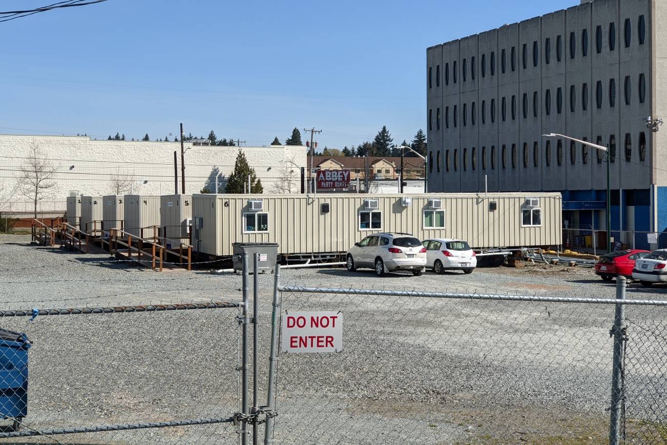 King County’s North Seattle isolation and quarantine site on April 8. The North Seattle/Aurora facility is located at 1132 N 128th St. in Seattle. It features six modular units with a total capacity of 23 people. Corey Morris/staff photo