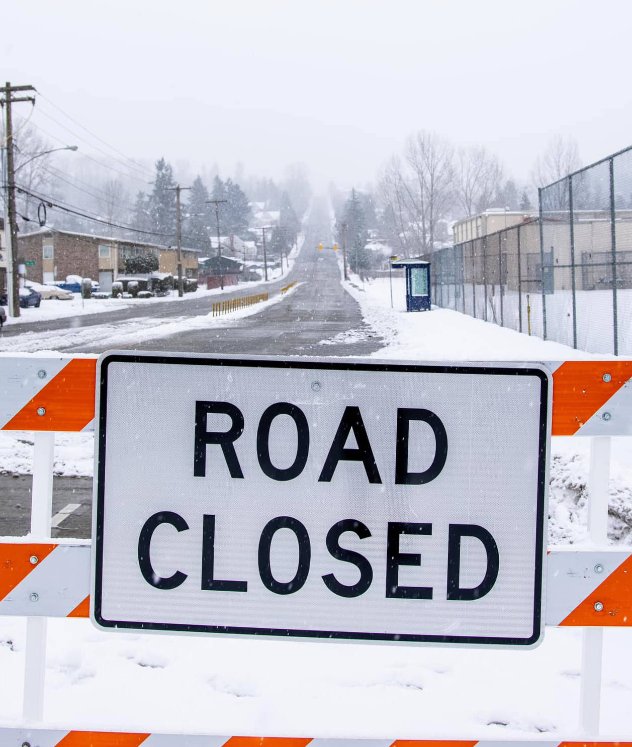 Crews closed the James Street hill briefly during the Feb. 12-14 snowstorm. COURTESY PHOTO, City of Kent