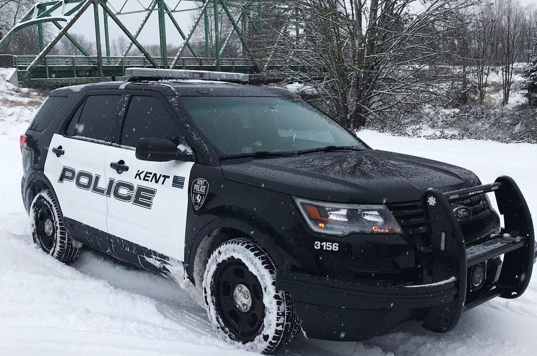 A Kent Police SUV near the Meeker Street Bridge. COURTESY PHOTO, City of Kent