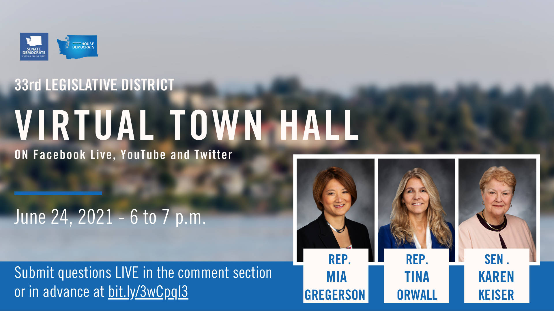 June 24 town hall for the 33rd Legislative District. COURTESY IMAGE