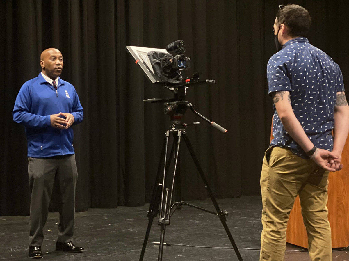 Kent School District Superintendent Calvin Watts records a video message about the 2020-2021 school year. COURTESY PHOTO, Kent School District