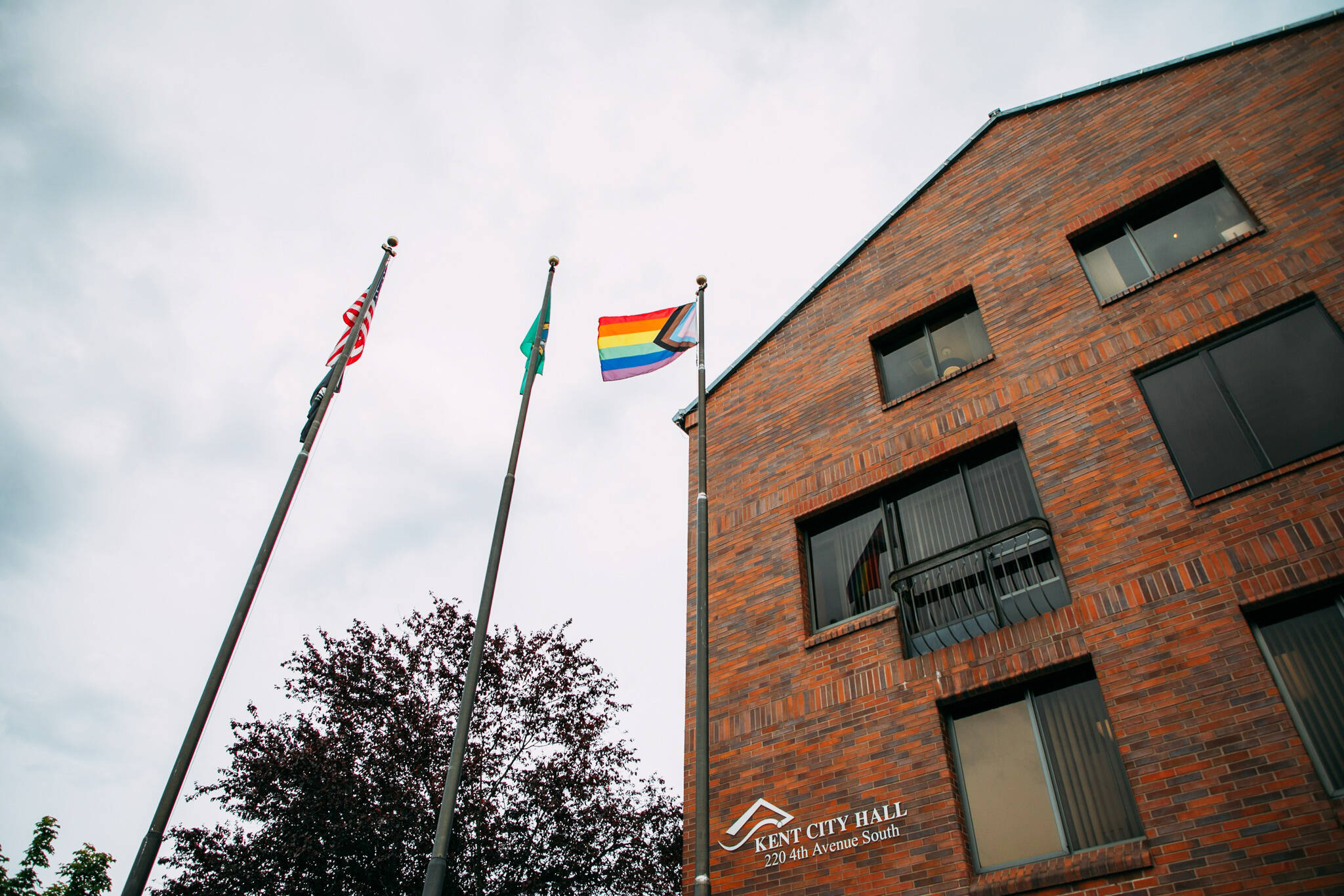 For the second year in a row Kent city officials have raised a Pride flag in June at City Hall. June is Pride month in America as declared by President Joe Biden. COURTESY PHOTO, City of Kent