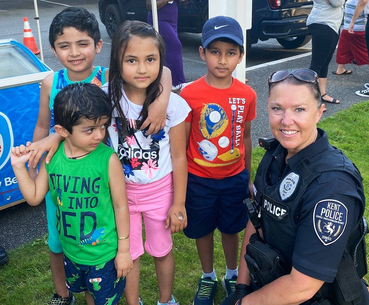 Kent Police Officer Jennifer Prusa at an ice cream social. COURTESY PHOTO, Kent Police