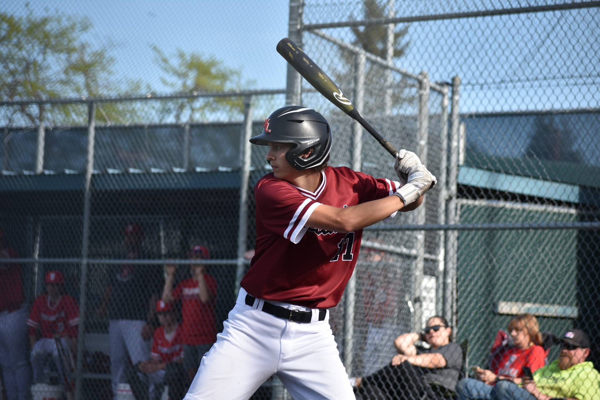 Ethan Loghry in the box in the state tournament at Kent-Meridian. Ben Ray / The Reporter