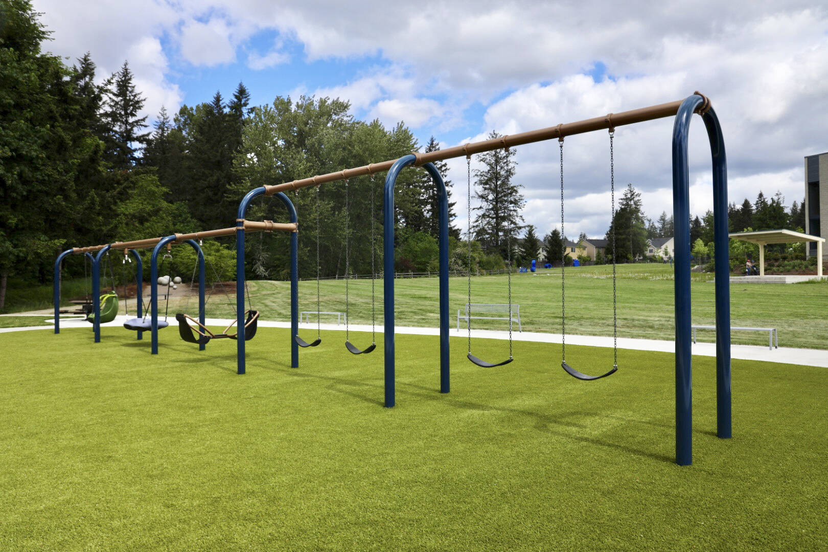 New swings are part of the upgrades at Morrill Meadows Park, 10600 SE 248th St. COURTESY PHOTO, City of Kent Parks