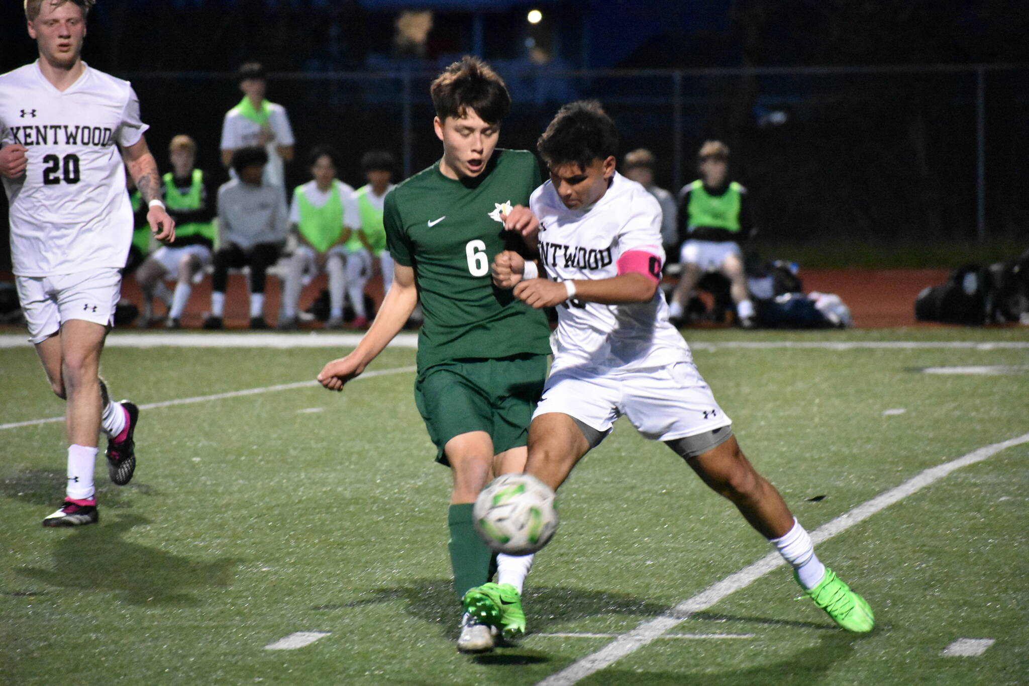 Kentwood and Kentridge players go at it for possession. Ben Ray / The Reporter