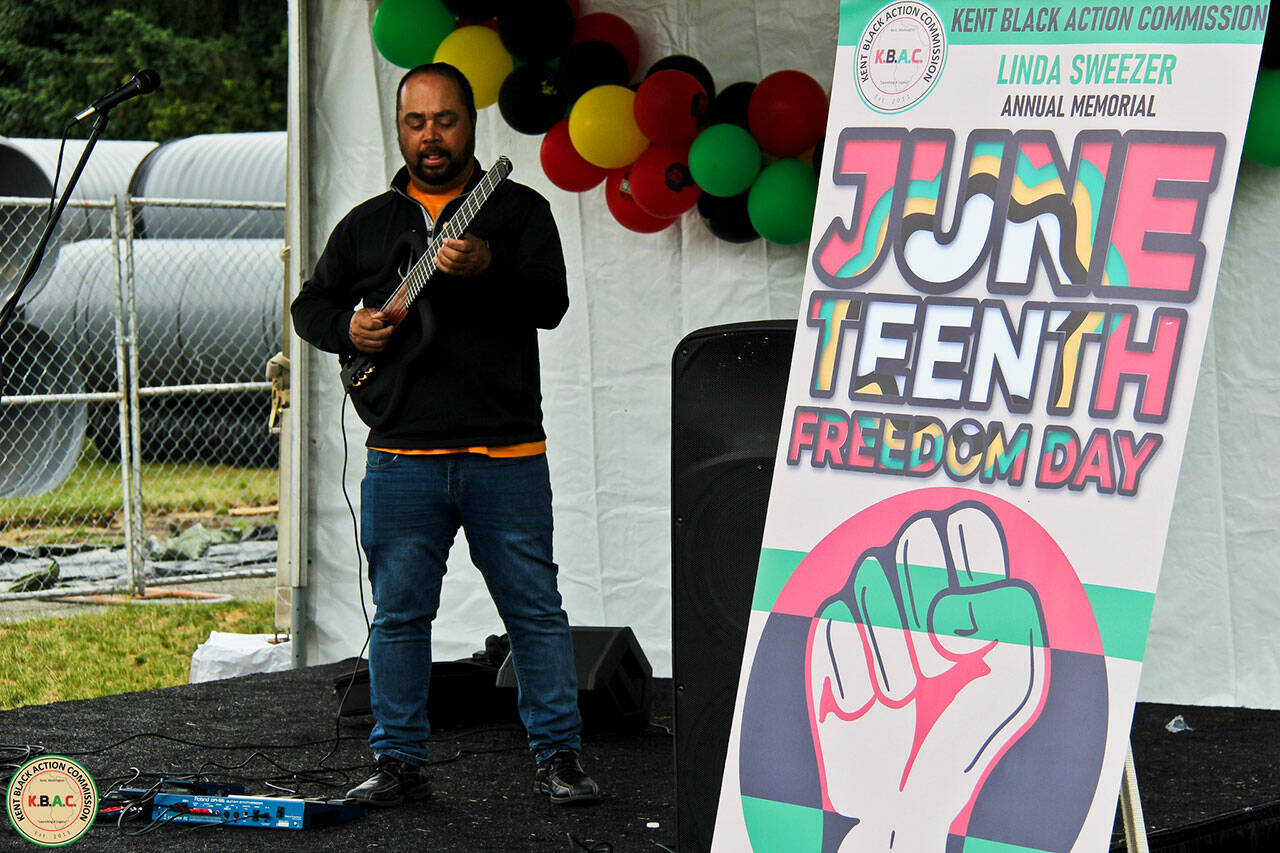 Seattle guitarist Michael Powers will perform Saturday, June 22 at the Kent Juneteenth Celebration at Morrill Meadows Park on the East Hill. COURTESY FILE PHOTO 2023, Kent Black Action Commission